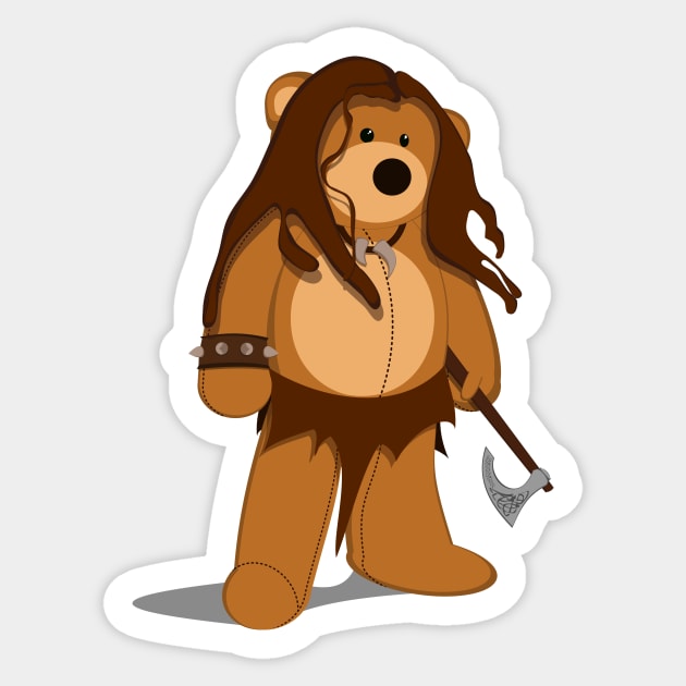 Teddy the Barbearian Sticker by TGprophetdesigns